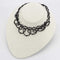 Necklace LO4721 Rhodium Brass Necklace with Synthetic in Jet