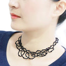 Necklace LO4721 Rhodium Brass Necklace with Synthetic in Jet