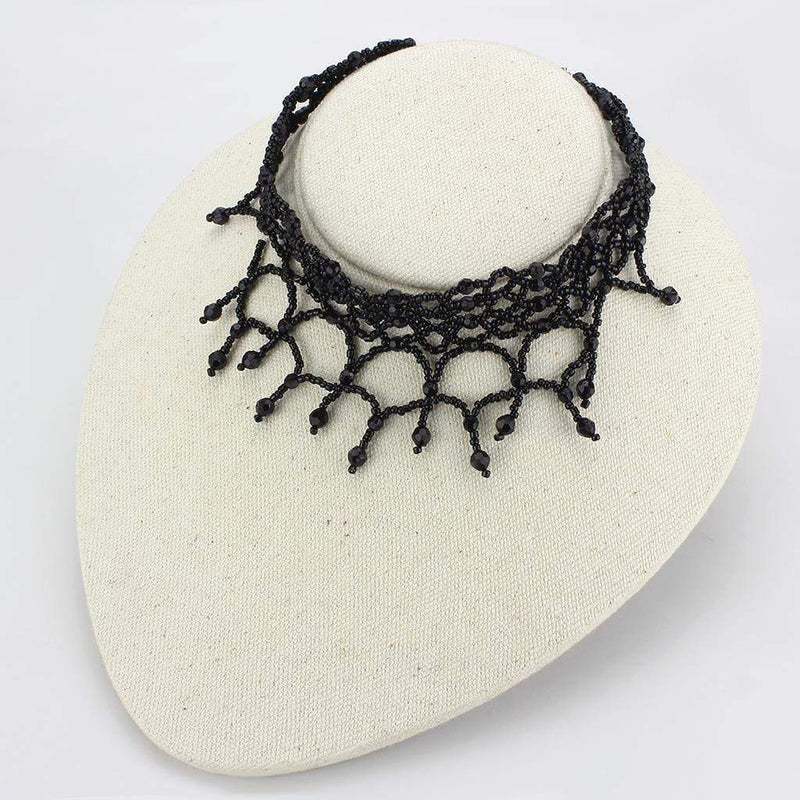 Necklace LO4722 Rhodium Brass Necklace with Synthetic in Jet