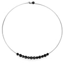Silver Necklaces Necklace LO4725 Ruthenium White Metal Necklace with Synthetic in Jet Alamode Fashion Jewelry Outlet