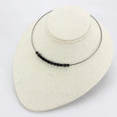 Silver Necklaces Necklace LO4725 Ruthenium White Metal Necklace with Synthetic in Jet Alamode Fashion Jewelry Outlet