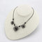 Silver Necklaces Necklace LO4727 Ruthenium White Metal Necklace with Synthetic in Jet Alamode Fashion Jewelry Outlet