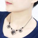 Silver Necklaces Necklace LO4727 Ruthenium White Metal Necklace with Synthetic in Jet Alamode Fashion Jewelry Outlet