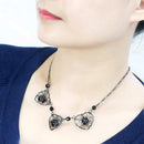 Necklace LO4728 Ruthenium White Metal Necklace with Synthetic in Jet