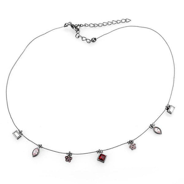 Silver Necklaces Necklace LO4729 Ruthenium White Metal Necklace with Top Grade Crystal Alamode Fashion Jewelry Outlet