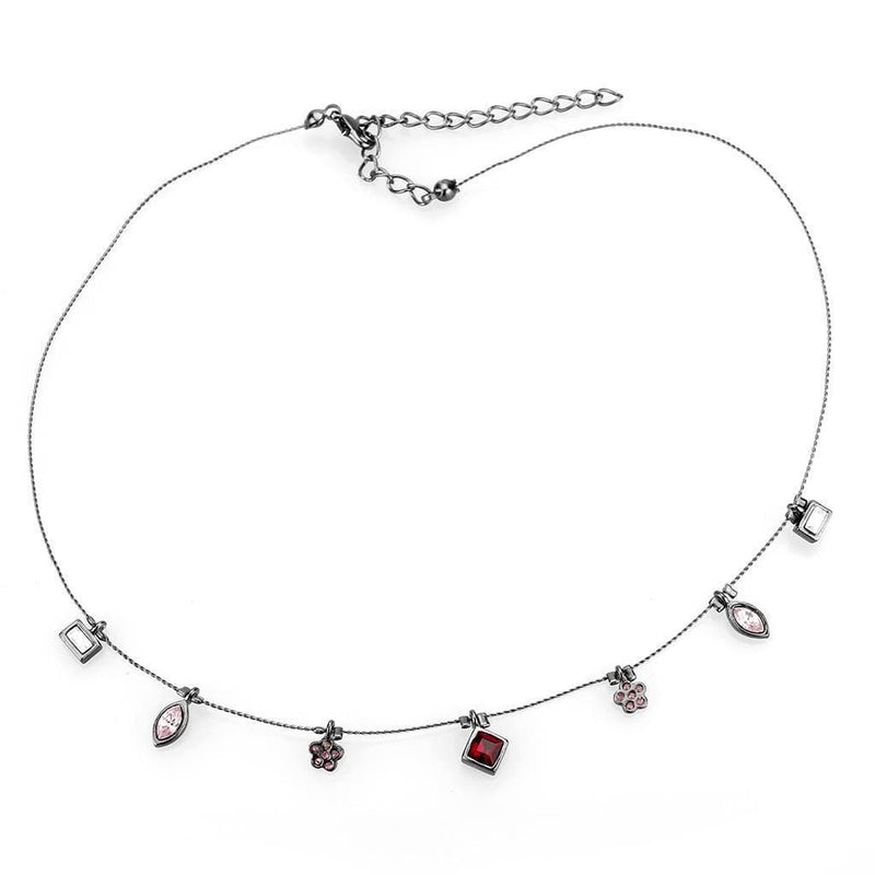 Silver Necklaces Necklace LO4729 Ruthenium White Metal Necklace with Top Grade Crystal Alamode Fashion Jewelry Outlet