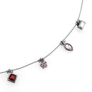 Necklace LO4729 Ruthenium White Metal Necklace with Top Grade Crystal