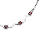 Necklace LO4730 Ruthenium White Metal Necklace with AAA Grade CZ in Siam