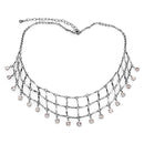 Necklace LO4731 Ruthenium White Metal Necklace with Top Grade Crystal