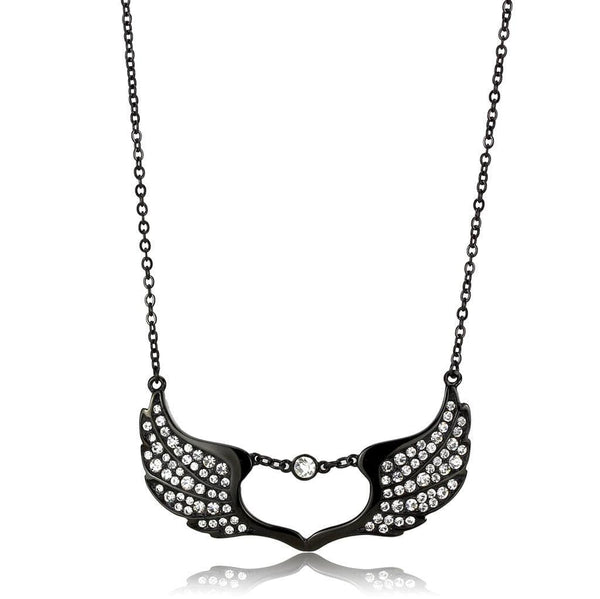 Necklace TK3496 Black - Stainless Steel Necklace with Top Grade Crystal