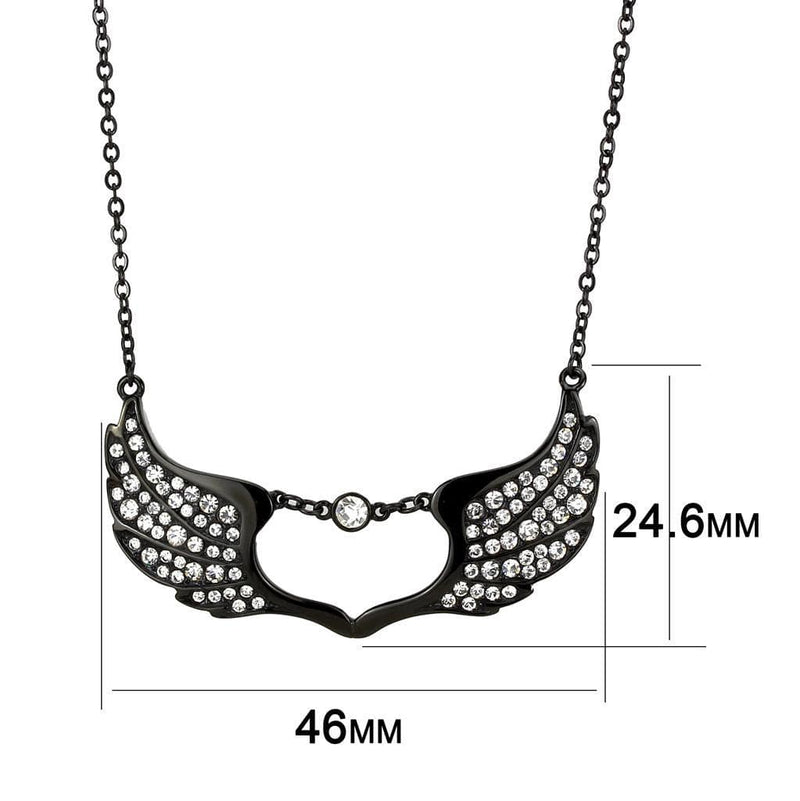 Necklace TK3496 Black - Stainless Steel Necklace with Top Grade Crystal