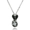 Silver Necklaces Necklace TK552 Stainless Steel Necklace with Synthetic in Jet Alamode Fashion Jewelry Outlet