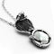 Silver Necklaces Necklace TK552 Stainless Steel Necklace with Synthetic in Jet Alamode Fashion Jewelry Outlet
