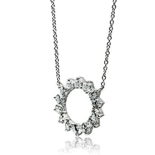 Silver Necklaces Necklaces For Women 3W072 Rhodium Brass Necklace with AAA Grade CZ Alamode Fashion Jewelry Outlet