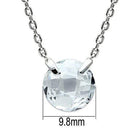 Necklaces For Women 3W074 Rhodium Brass Necklace with AAA Grade CZ