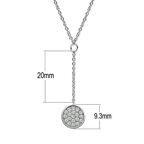 Necklaces For Women 3W077 Rhodium Brass Necklace with AAA Grade CZ