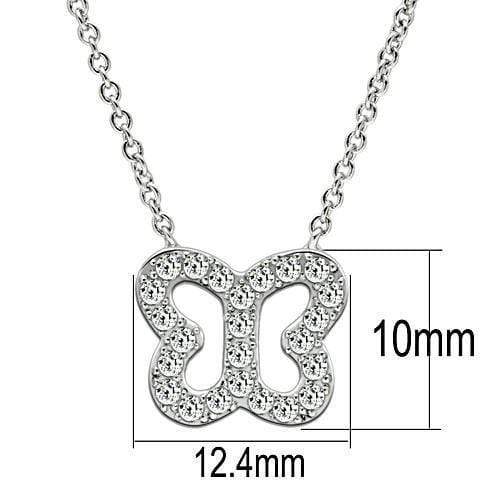 Necklaces For Women 3W078 Rhodium Brass Necklace with AAA Grade CZ