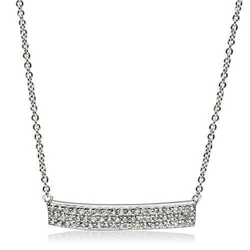 Necklaces For Women 3W079 Rhodium Brass Necklace with AAA Grade CZ
