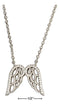 Silver Necklaces Sterling Silver 16"-17" Adjustable Micro Pave Cubic Zirconia Angel Wings Necklace JadeMoghul Inc.