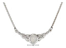 Silver Necklaces Sterling Silver 16-18" Adjustable Cable Chain Celtic Knot Moonstone Necklace JadeMoghul Inc.