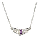 Silver Necklaces Sterling Silver 16-18" Adjustable Celtic Weave With Marquis Amethyst Necklace JadeMoghul Inc.