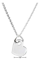 Silver Necklaces Sterling Silver 16"-18" Adjustable Double Heart Pendant Necklace JadeMoghul Inc.