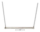 Silver Necklaces Sterling Silver 16"-18" Adjustable Horizontal Bar Necklace JadeMoghul