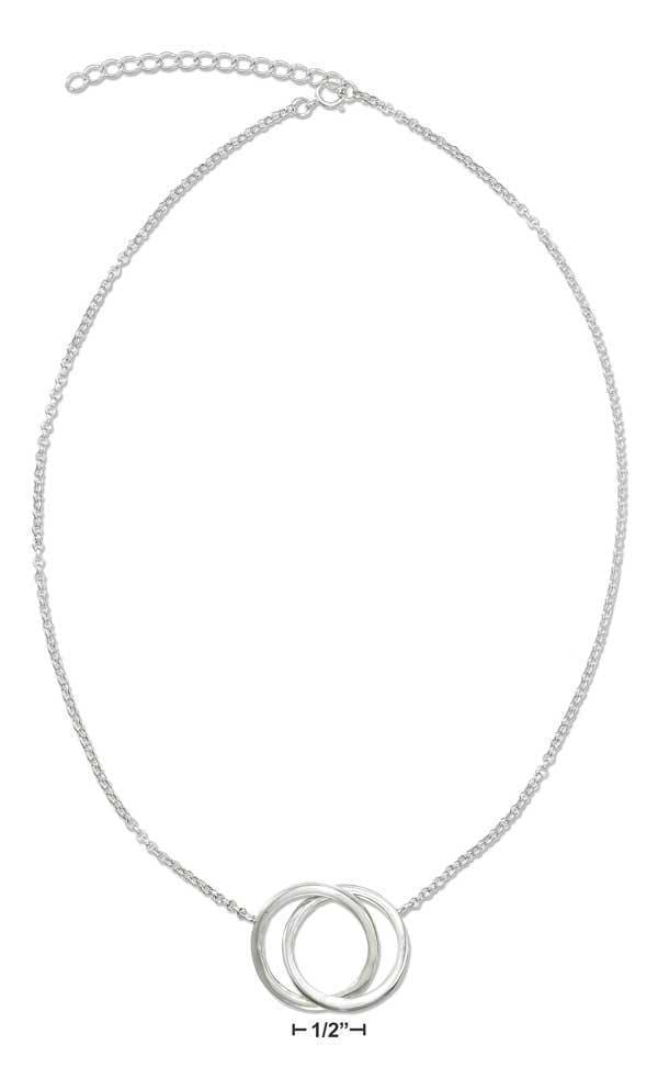 Silver Necklaces Sterling Silver 16-18" Adjustable Interlocking Infinity Circles Necklace JadeMoghul Inc.