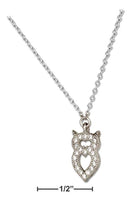 Silver Necklaces Sterling Silver 16"-18" Adjustable Micro Pave Cubic Zirconia Owl Necklace JadeMoghul Inc.