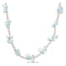 Silver Necklaces Sterling Silver 16" Blue Topaz Nugget Cluster On 2MM Bead Chain Necklace JadeMoghul Inc.