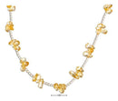 Silver Necklaces Sterling Silver 16" Citrine Nugget Cluster On 2MM Bead Chain Necklace JadeMoghul Inc.