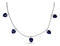 Silver Necklaces Sterling Silver 16" Liquid Silver And Beaded Lapis Hearts Necklace JadeMoghul Inc.
