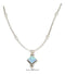 Silver Necklaces Sterling Silver 16" Liquid Silver And Diamond Shape Synthetic Blue Opal Necklace JadeMoghul