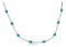 Silver Necklaces Sterling Silver 16" Liquid Silver And Scattered Simulated Turquoise Bead Necklace JadeMoghul Inc.