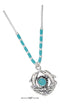 Silver Necklaces Sterling Silver 16" Liquid Silver And Simulated Turquoise Double Dolphin Necklace JadeMoghul Inc.