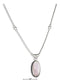 Silver Necklaces Sterling Silver 16" Liquid Silver With Oval Pink Shell Necklace JadeMoghul Inc.