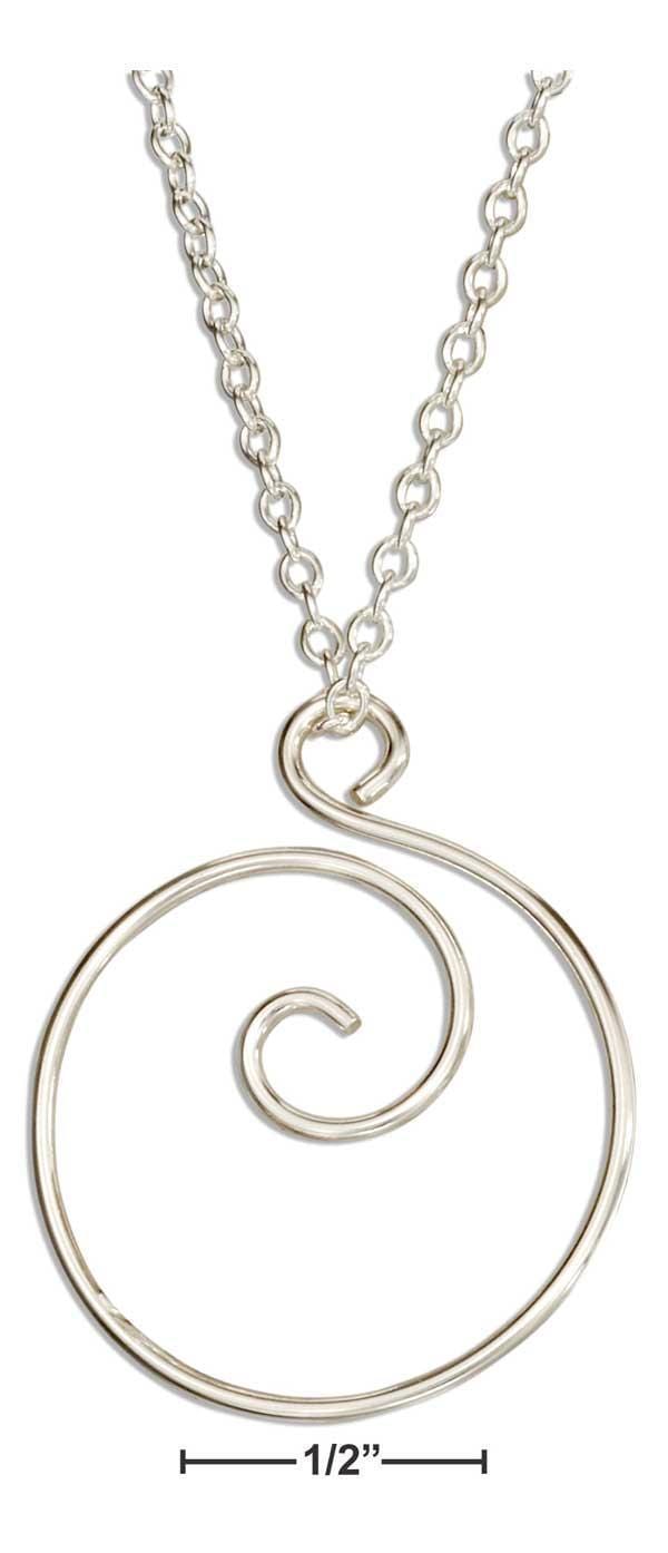 Silver Necklaces Sterling Silver 16" Spiral With Bird Necklace JadeMoghul Inc.