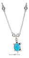 Silver Necklaces Sterling Silver 16" Synthetic Blue Opal Turtle Necklace JadeMoghul Inc.