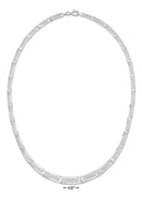 Silver Necklaces Sterling Silver 16" Tapered Greek Key Link Necklace JadeMoghul Inc.