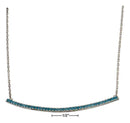 Silver Necklaces Sterling Silver 17"-18.5" Adjustable Sky Blue Micro Pave Cubic Zirconia Curved Bar Necklace JadeMoghul Inc.