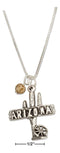 Silver Necklaces Sterling Silver 18" "Arizona" Sign Pendant Necklace With Brown Picture Jasper Bead JadeMoghul Inc.