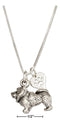 Silver Necklaces Sterling Silver 18" Chow Chow Dog Pendant Necklace With Paw Print Heart JadeMoghul Inc.