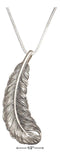 Silver Necklaces Sterling Silver 18" Feather Pendant Necklace JadeMoghul Inc.