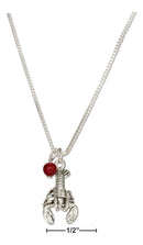 Silver Necklaces Sterling Silver 18" Lobster Necklace With Red Riverstone Bead JadeMoghul Inc.