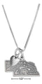 Silver Necklaces Sterling Silver 18" Nebraska State Pendant Necklace With Heart Charm JadeMoghul