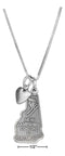 Silver Necklaces Sterling Silver 18" New Hampshire State Pendant Necklace With Heart Charm JadeMoghul