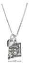 Silver Necklaces Sterling Silver 18" New Mexico State Pendant Necklace With Heart Charm JadeMoghul