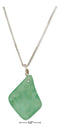 Silver Necklaces Sterling Silver 18" Ocean Green Freeform Sea Glass Pendant Necklace JadeMoghul