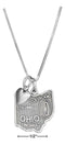 Silver Necklaces Sterling Silver 18" Ohio State Pendant Necklace With Heart Charm JadeMoghul