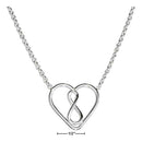 Silver Necklaces Sterling Silver 18" Open Heart Infinity Necklace JadeMoghul Inc.